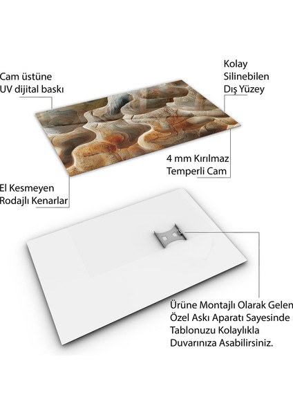Karışık Duvar Tasarım Cam Tablo - Karisik - Dikey Motif 01-452
