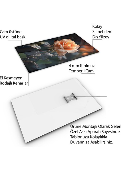 Karışık Duvar Tasarım Cam Tablo - Karisik - Dikey Motif 01-151