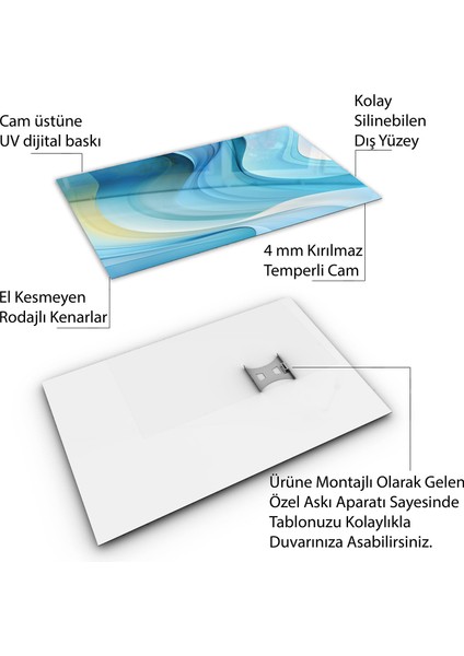 Karışık Duvar Tasarım Cam Tablo - Karisik - Dikey Motif 01-159