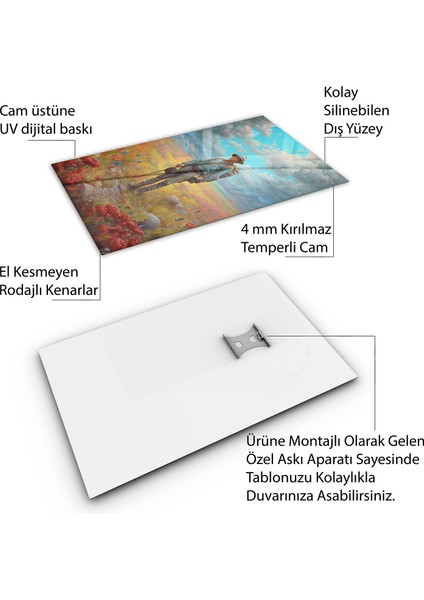 Insan Cam Tablo - Karışık - Dikey Motif 01-041