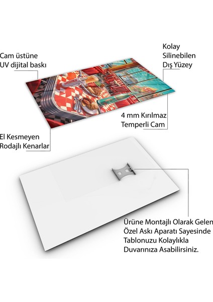 Vintage Cam Tablo - Türkiye Manzaraları - Dikey Motif 01-005