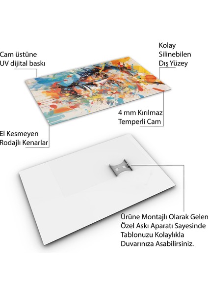 Insan Cam Tablo - Karışık - Dikey Motif 01-047