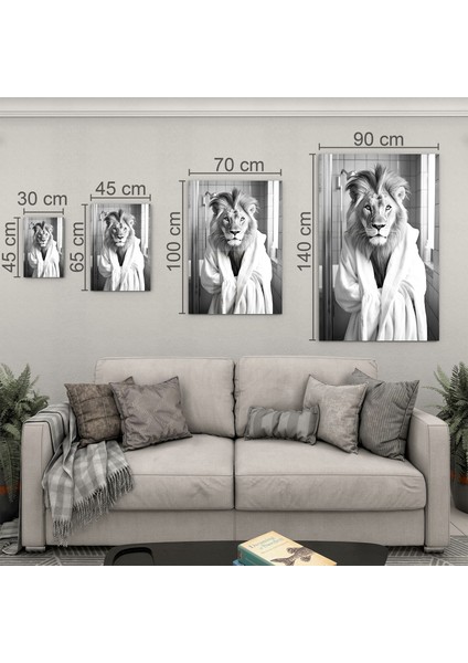 Hayvan Cam Tablo - Bornozlu Sevimli Dostlar - Dikey Motif 03-025