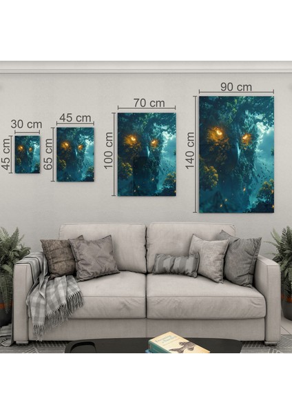 Fantastik ve Korku Cam Tablo - Karışık - Dikey Motif 01-068
