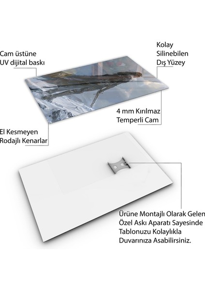 Fantastik ve Korku Cam Tablo - Karışık - Dikey Motif 01-108