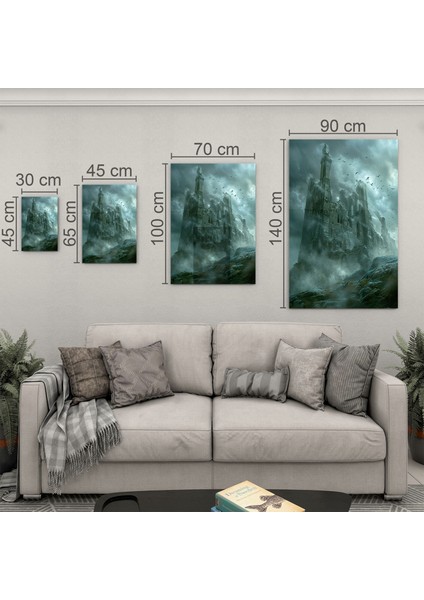 Fantastik ve Korku Cam Tablo - Karışık - Dikey Motif 01-054