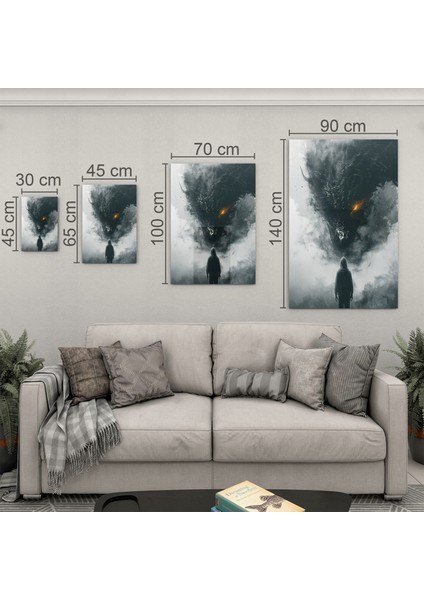 Fantastik ve Korku Cam Tablo - Karışık - Dikey Motif 01-041