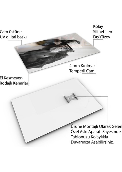 Hayvan Cam Tablo - Sevimli Dostlar Tuvalet Kağıdı - Dikey Motif 12-020