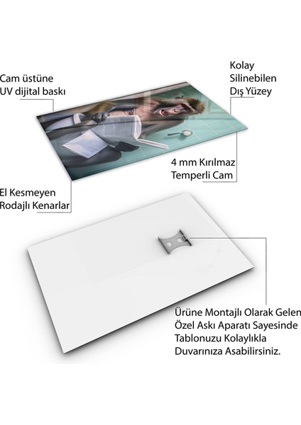 Hayvan Cam Tablo - Sevimli Dostlar Lavaboda - Dikey Motif 08-140
