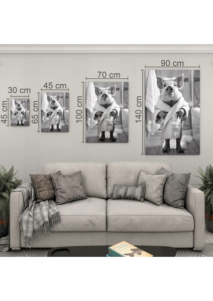 Hayvan Cam Tablo - Bornozlu Sevimli Dostlar - Dikey Motif 03-031