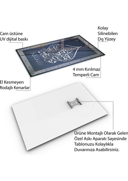 Islami Cam Tablo - Hat Sanatı - Dini Motif 03-024