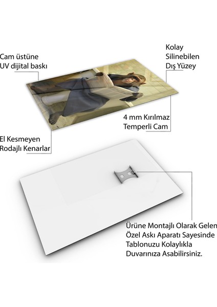 Hayvan Cam Tablo - Sevimli Dostlar Lavaboda - Dikey Motif 08-038