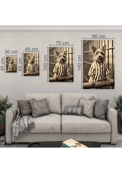 Hayvan Cam Tablo - Sevimli Dostlar Hapishanede - Dikey Motif 05-026