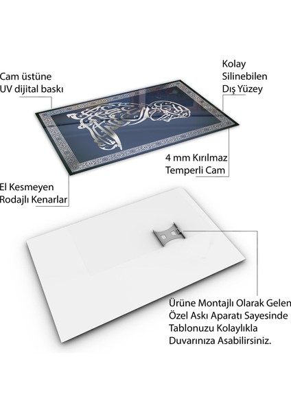 Islami Cam Tablo - Hat Sanatı - Dini Motif 03-031