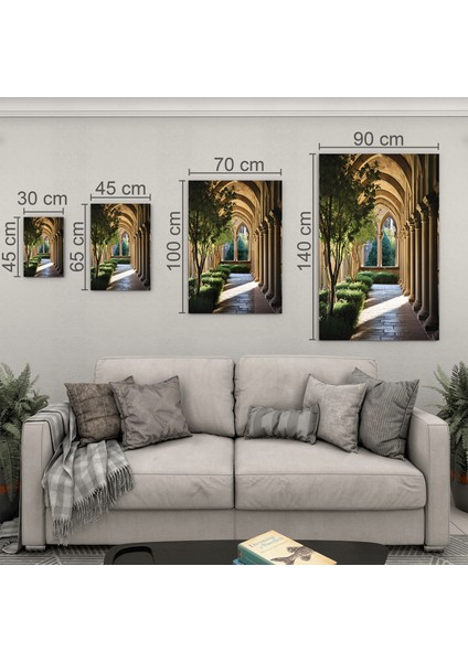 Sanatsal Cam Tablo - Rönesans - Dikey Motif 15-005