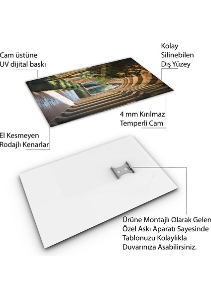 Sanatsal Cam Tablo - Rönesans - Dikey Motif 15-005
