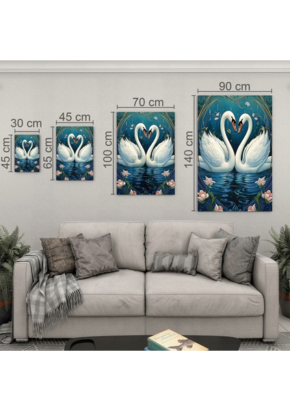 Sanatsal Cam Tablo - Art Nouveau - Dikey Motif 08-008