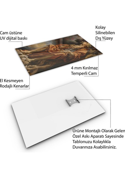 Sanatsal Cam Tablo - Rönesans - Dikey Motif 15-019