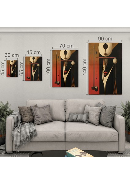 Sanatsal Cam Tablo - Dada - Dikey Motif 10-020