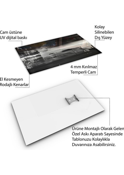 Sanatsal Cam Tablo - Sokak Fotoğrafçılığı - Dikey Motif 12-005