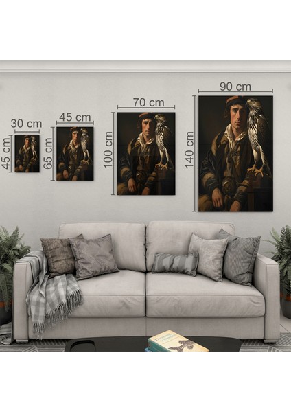Sanatsal Cam Tablo - Rönesans - Dikey Motif 15-004
