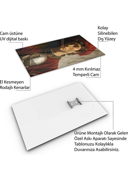 Sanatsal Cam Tablo - Rönesans - Dikey Motif 15-014