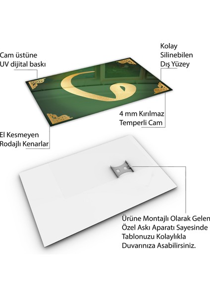 Islami Cam Tablo - Hat Sanatı - Dini Motif 02-025