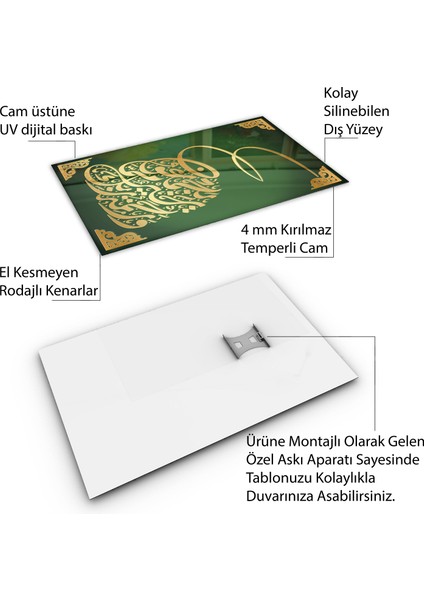 Islami Cam Tablo - Hat Sanatı - Dini Motif 02-021