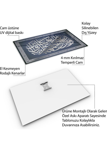 Islami Cam Tablo - Hat Sanatı - Dini Motif 03-026