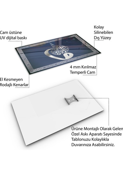 Islami Cam Tablo - Hat Sanatı - Dini Motif 03-038