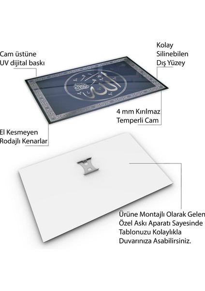 Islami Cam Tablo - Hat Sanatı - Dini Motif 03-002