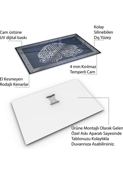 Islami Cam Tablo - Hat Sanatı - Dini Motif 03-009