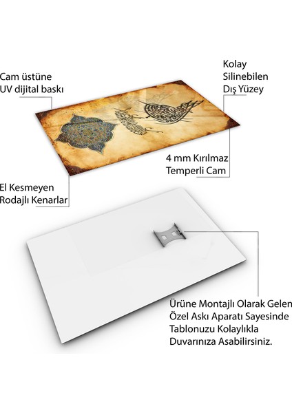 Islami Cam Tablo - Hat Sanatı - Dini Motif 01-036