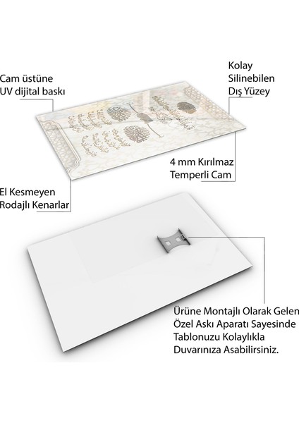 Islami Cam Tablo - Hat Sanatı - Dini Motif 09-016