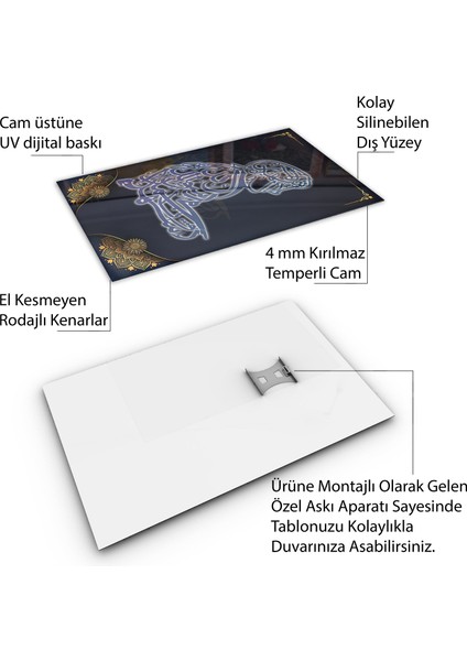 Islami Cam Tablo - Hat Sanatı - Dini Motif 05-031
