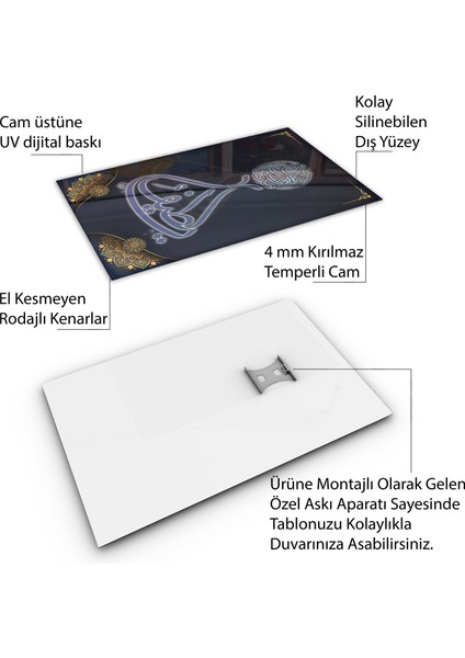 Islami Cam Tablo - Hat Sanatı - Dini Motif 05-025