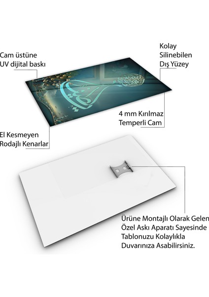 Islami Cam Tablo - Hat Sanatı - Dini Motif 07-025