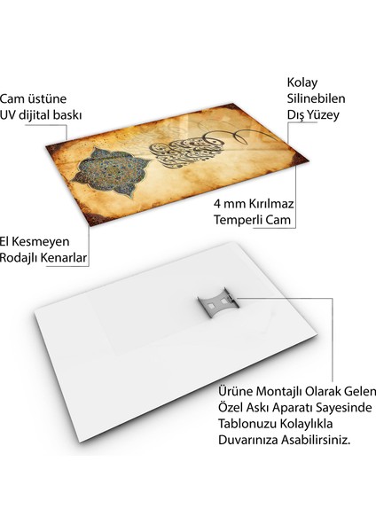 Islami Cam Tablo - Hat Sanatı - Dini Motif 01-022