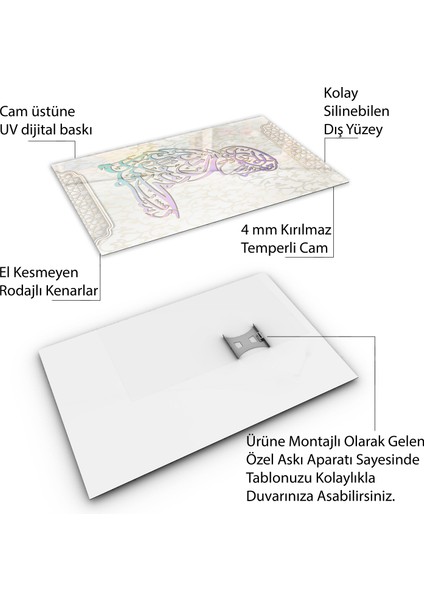 Islami Cam Tablo - Hat Sanatı - Dini Motif 09-031
