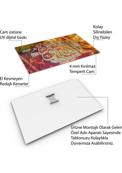 Islami Cam Tablo - Hat Sanatı - Dini Motif 12-015