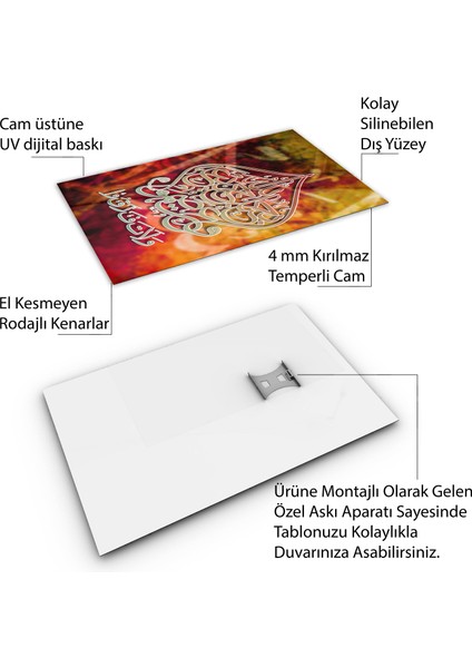 Islami Cam Tablo - Hat Sanatı - Dini Motif 12-024