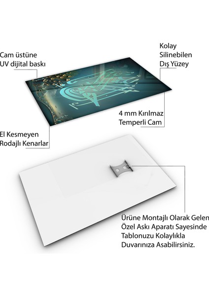 Islami Cam Tablo - Hat Sanatı - Dini Motif 07-015