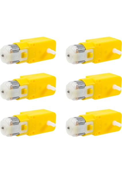 Akıllı Araba Robotu Için Dişli Motor Çift Şaftlı 3-6V Tt Motor 6'lı Paket (I Şekli) (Yurt Dışından)