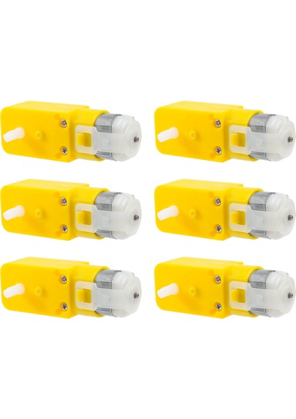 Akıllı Araba Robotu Için Dişli Motor Çift Şaftlı 3-6V Tt Motor 6'lı Paket (I Şekli) (Yurt Dışından)