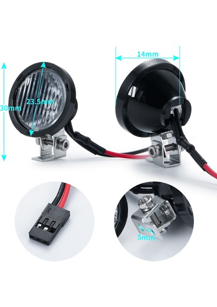 Rc Araba LED Işıkları Farlar Spot 1/10 Rc Paletli Traxxas Trx4 Trx6 Eksenel SCX10 90046 Wraith RR10 Mst Redcat, B (Yurt Dışından)