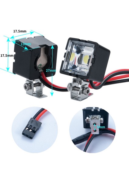 Rc Araba LED Işıkları Farlar Spot 1/10 Rc Paletli Traxxas Trx4 Trx6 Eksenel SCX10 90046 Wraith RR10 Mst Redcat, B (Yurt Dışından)
