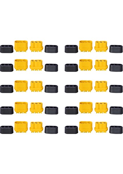 10 Çift MR60 Mr 60 Yanmaz Kadın Erkek Üç Çekirdekli Konnektör Kılıf ile 3.5mm Pirinç Altın Kaplama Lipo Esc Rc Modeli (Yurt Dışından)