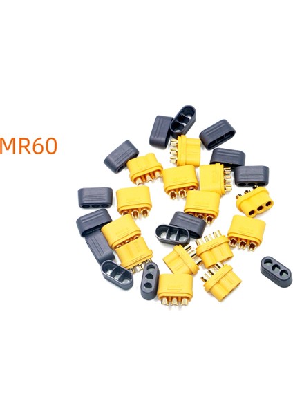 10 Çift MR60 Mr 60 Yanmaz Kadın Erkek Üç Çekirdekli Konnektör Kılıf ile 3.5mm Pirinç Altın Kaplama Lipo Esc Rc Modeli (Yurt Dışından)