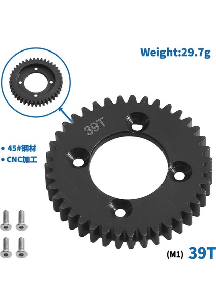 Losi Için 1/10 Lasernut Mukavemeti Ultra 4 Rock Tacer 39T Şanzımanın Içinde Sertleştirilmiş Çelik Ana Dişli (Yurt Dışından)