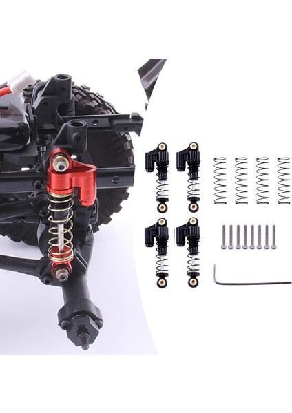 Eksenel SCX24 90081 Rc Araç Trail Modeli Acc Black Için 4x Şok Emiciler Damper (Yurt Dışından)